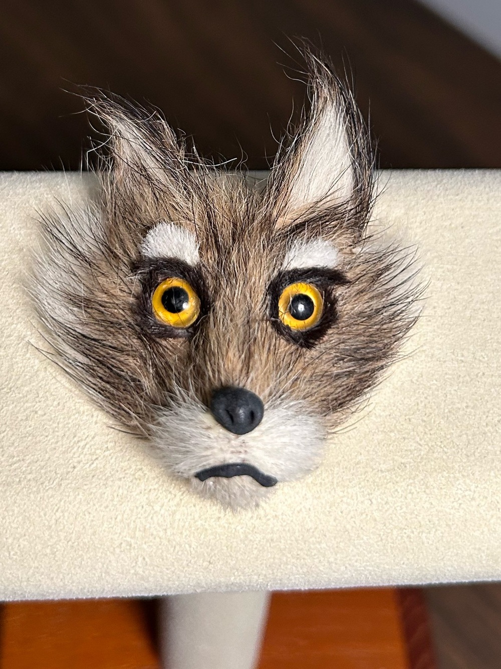 Vintage Värmlands Vargen Furry Wolf Brooch Pin Swedish